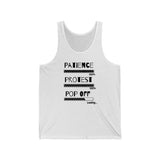 Patience Protest Pop Off | Unisex Jersey Tank